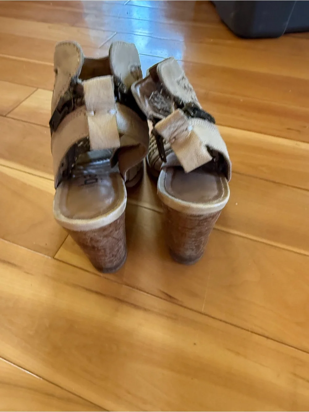 Woven Open-Toe Sandal Bootie in Beige